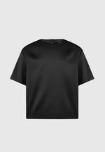 Satin Boxy Fit T-Shirt - Black