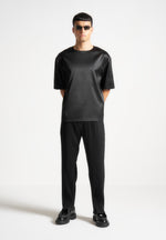 Satin Boxy Fit T-Shirt - Black