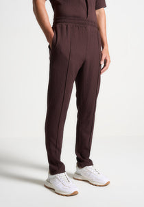 Seersucker Tapered Trousers - Brown
