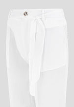 Sheer Belted Pants - White