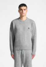 Signature Mohair-Blend Crewneck Jumper - Grey