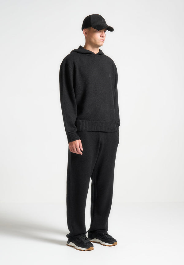 Signature Mohair-Blend Hoodie - Black