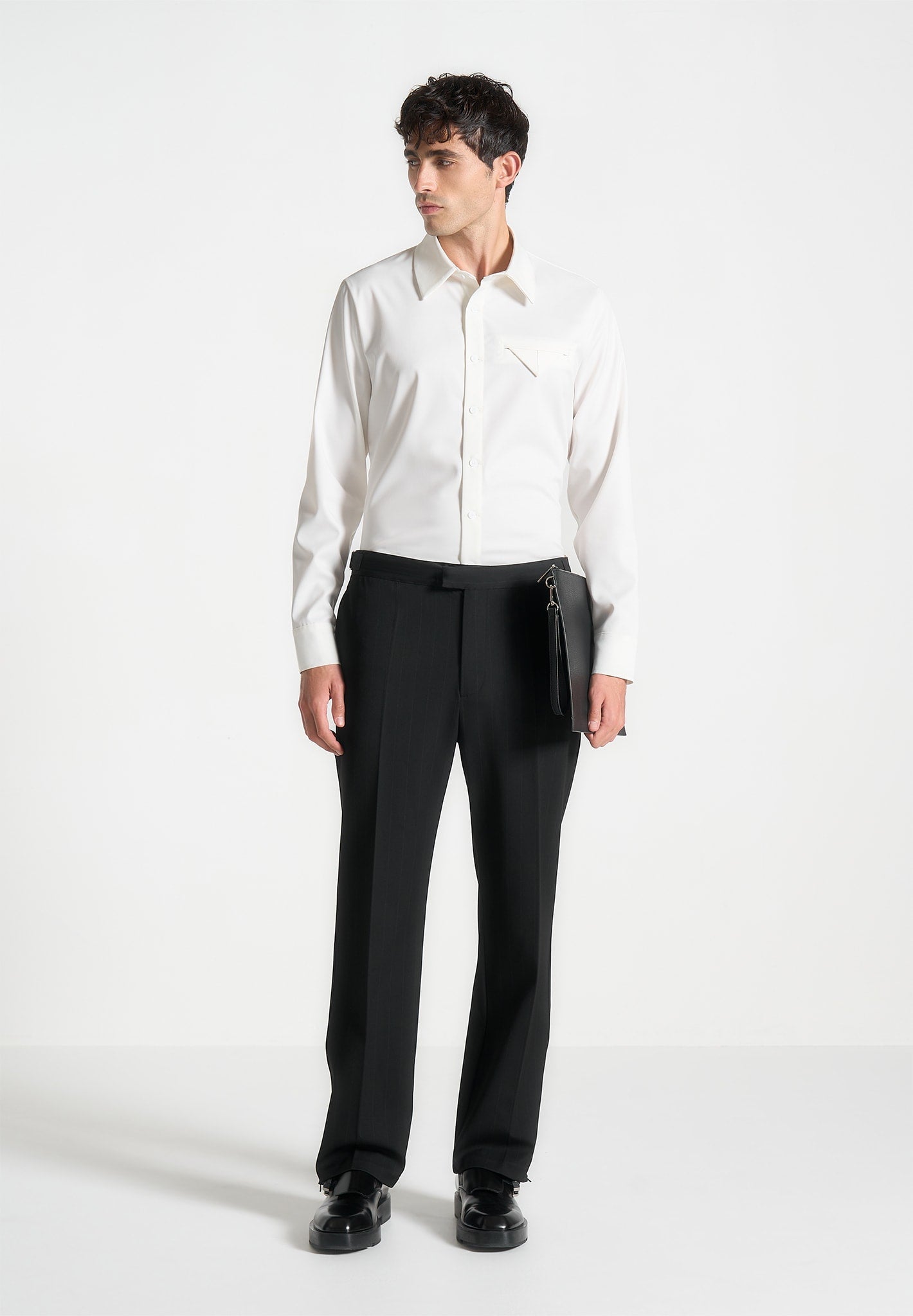 Tom - Slim Fit Tailored Stretch Dress Shirt - White