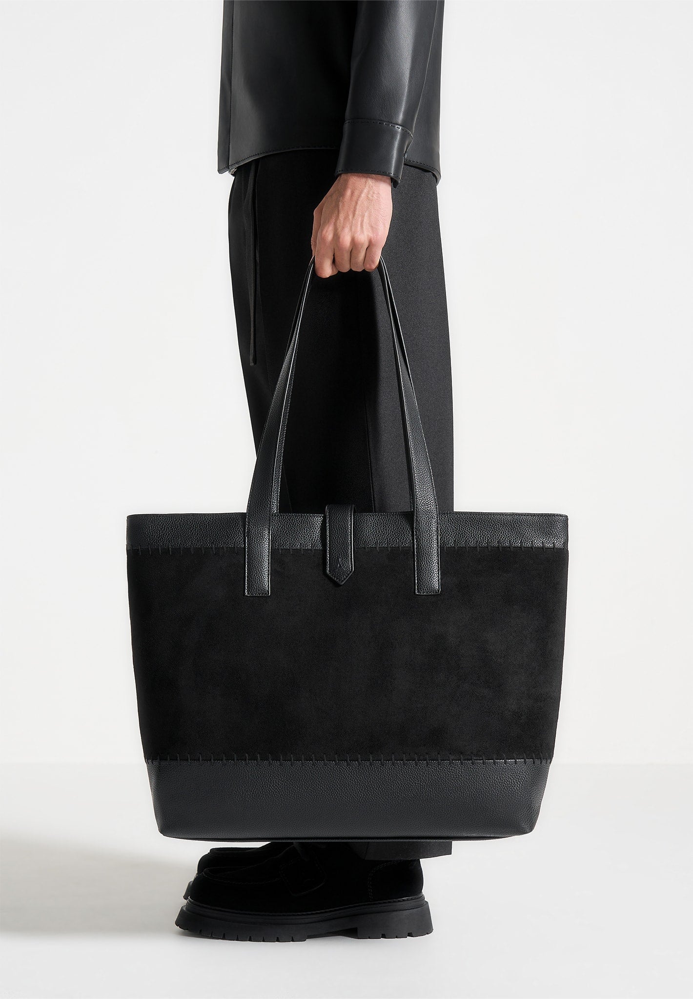 nicolas-suede-and-pebbled-leather-whipstitch-tote-bag-black