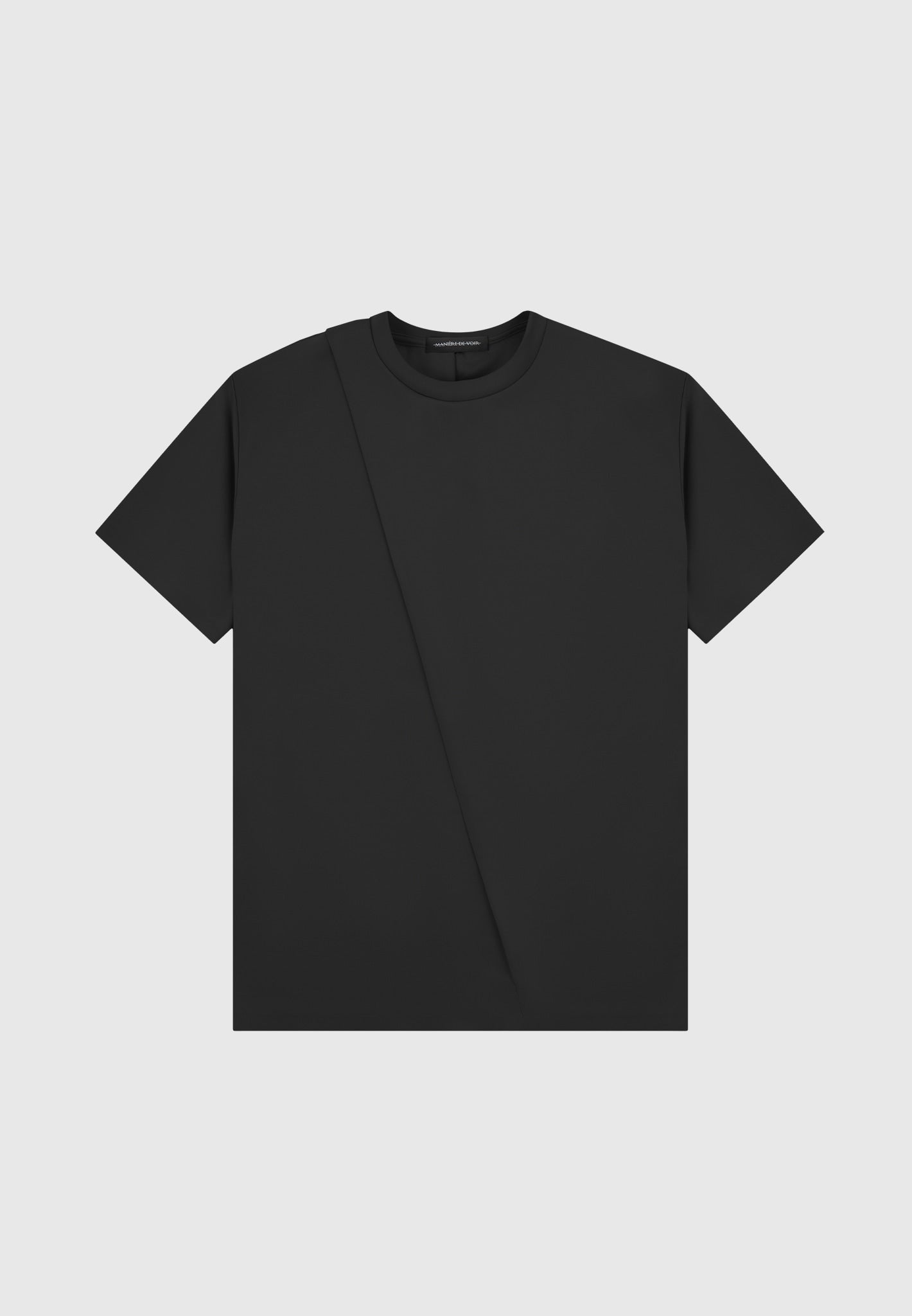 T-Shirt with Pleat - Black