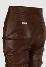 tacked-vegan-leather-flared-trousers-chocolate-brown