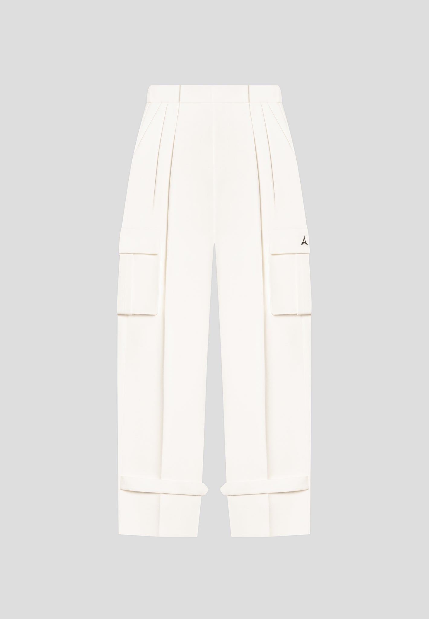 Danielle - Tailored Pleated Cargo Trousers - Off White