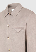 Leo - Textured Tailored Long Sleeve Overshirt - Taupe