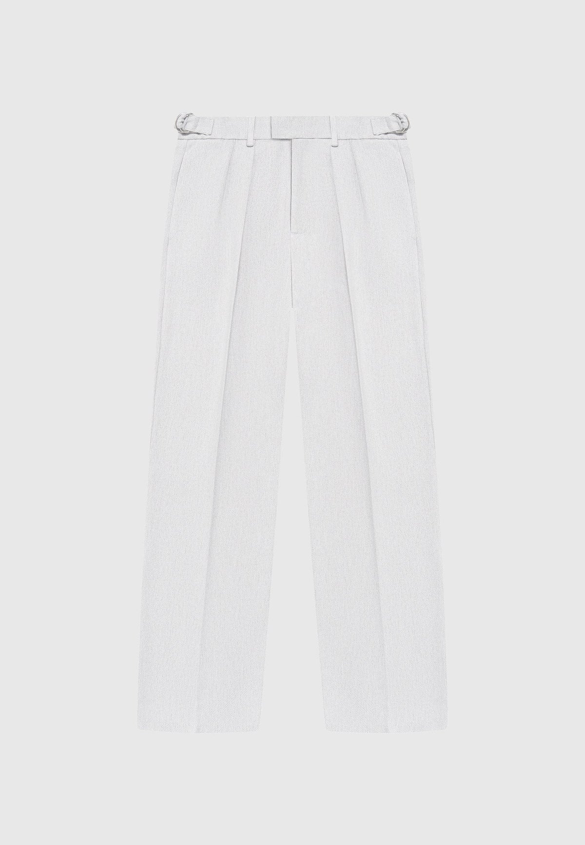 P⁠ierre - Relaxed Fit Textured Pleated Tailored Trousers - Light Grey