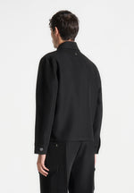Benoit - Twill Pocket Cropped Shirt - Black