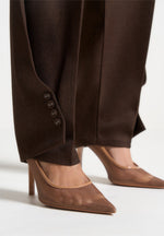 Sophie - Twist Leg Tailored Trousers - Brown