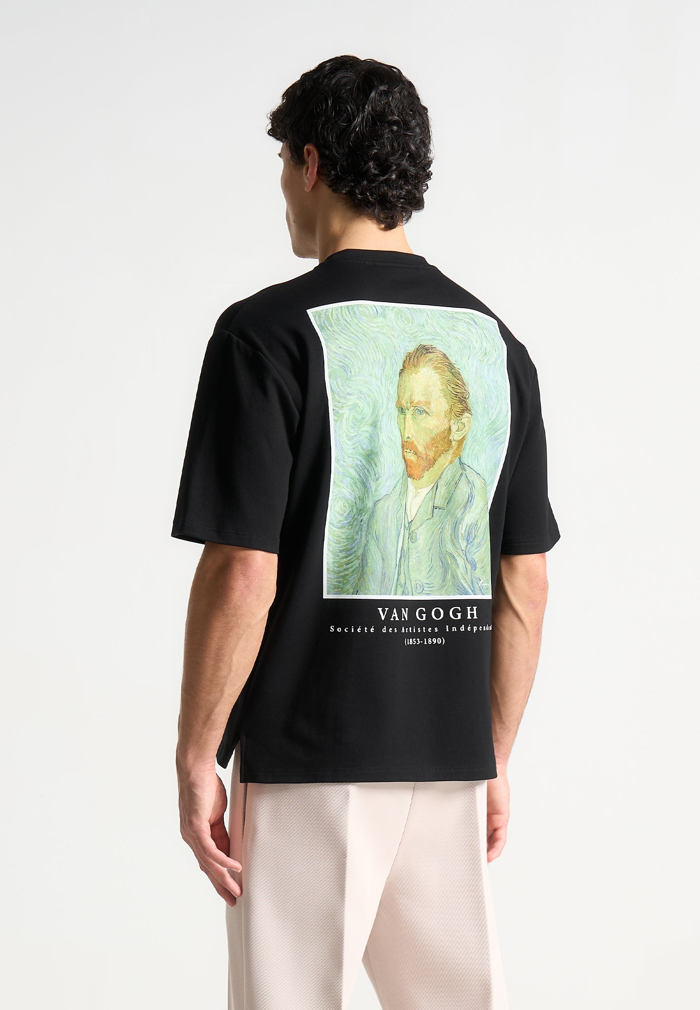 Self Portrait - Van Gogh Cotton T-Shirt - Black