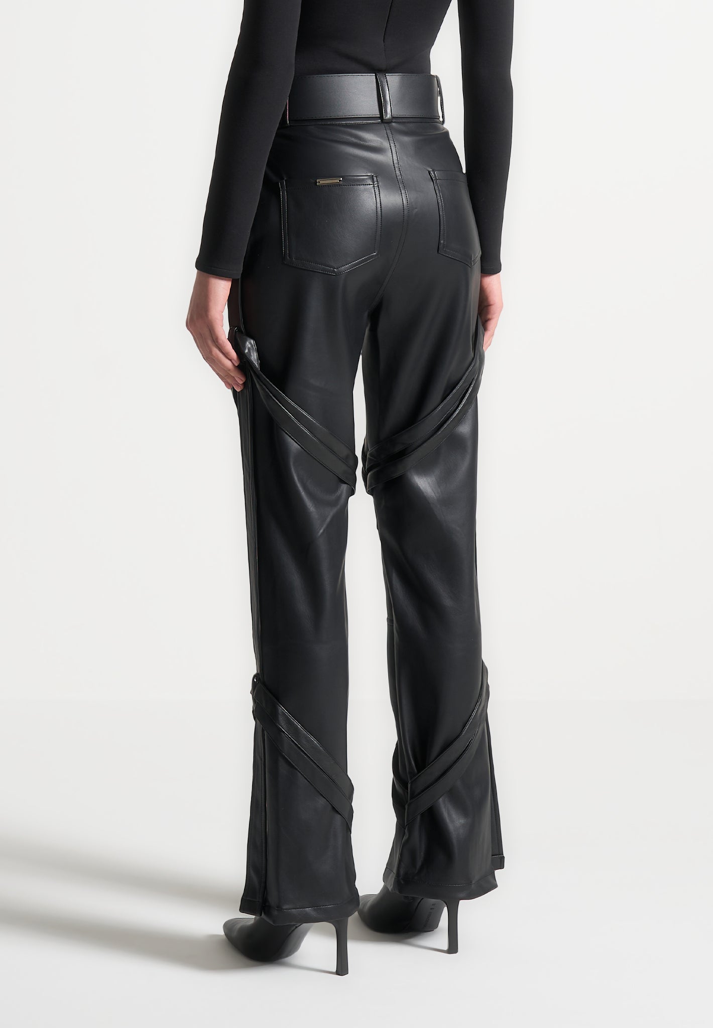 vegan-leather-carpenter-cargo-trousers-black