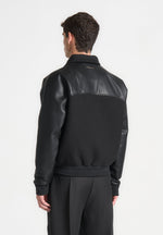 olivier-leather-raglan-varsity-jacket-black