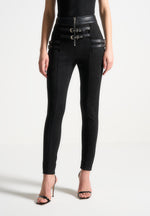 vegan-suede-buckle-detail-leggings-black