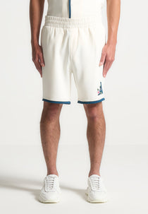 Timo - Velvet Eiffel Shorts - Cream/Blue