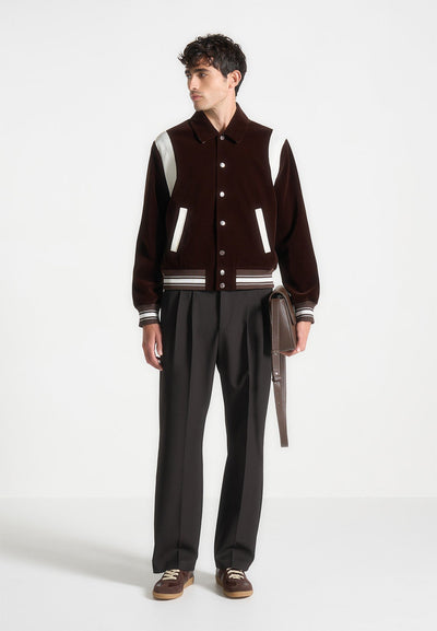 nico-velvet-satin-varsity-jacket-brown